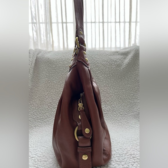 COACH vintage brown leather hobo bag with pink lining - Picture 3 of 6